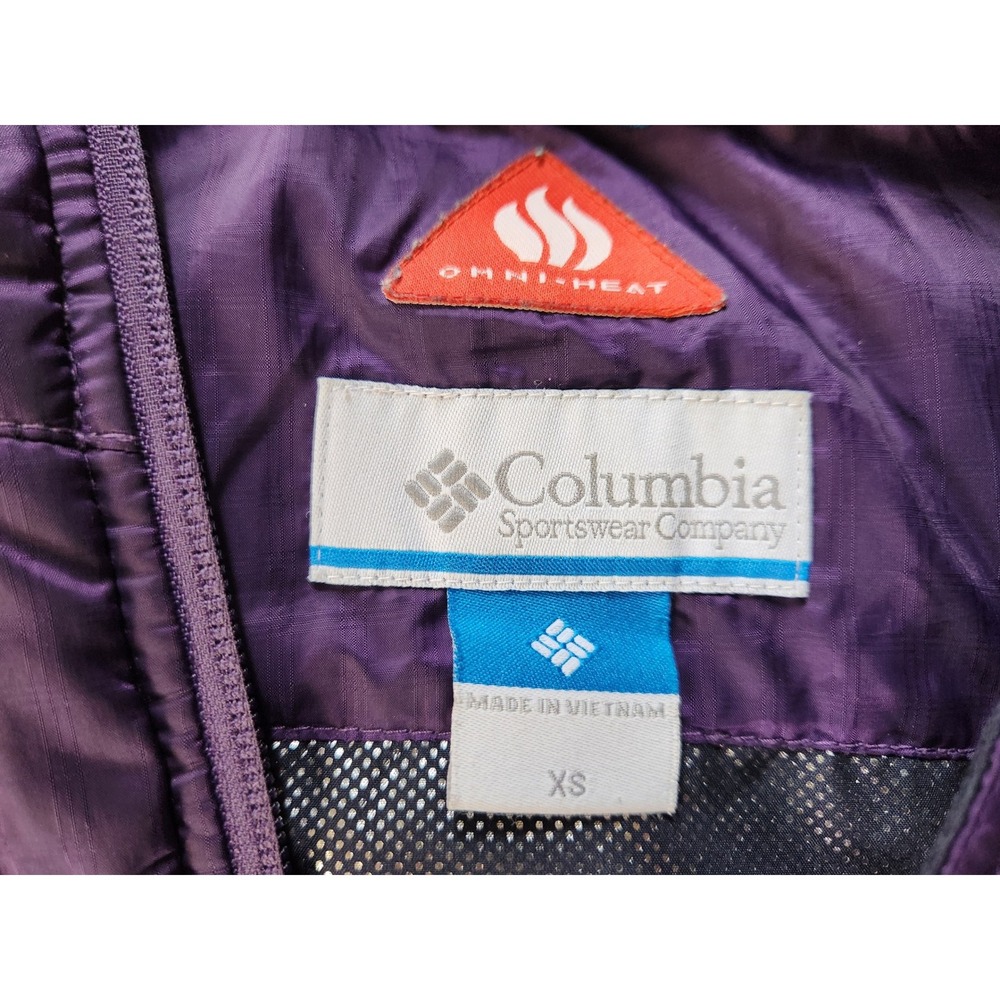 Columbia Omni Heat Insulated Hooded Parka Jacket Purple Women's XS Lightweight - Picture 15 of 16